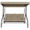 Columpios al aire libre Canopy Hamacas Asientos 3 Patio Deck Muebles Tan